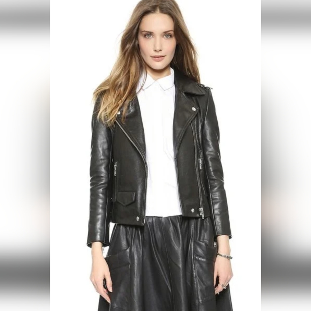 OAK biker leather jacket size M